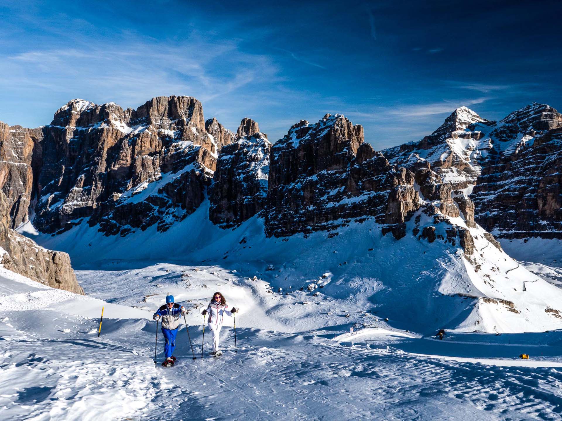 Cortina inverno Lagazuoi Vista verso le Torri di Fanes e le Tofane