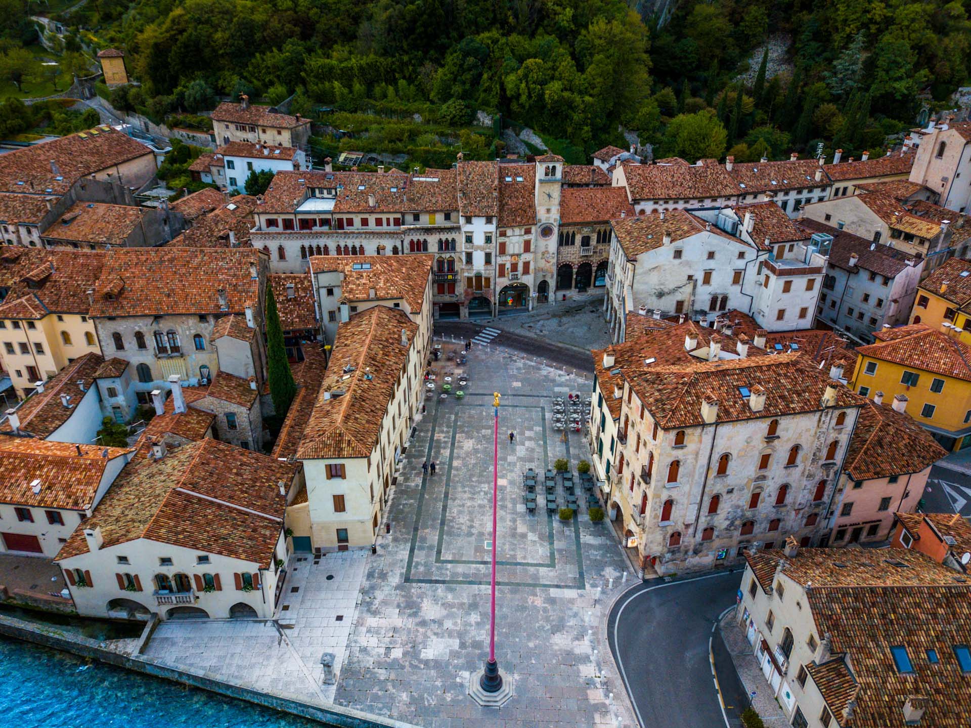 Vittorio Veneto Piazza Marc'Antonio Flaminio veduta aerea