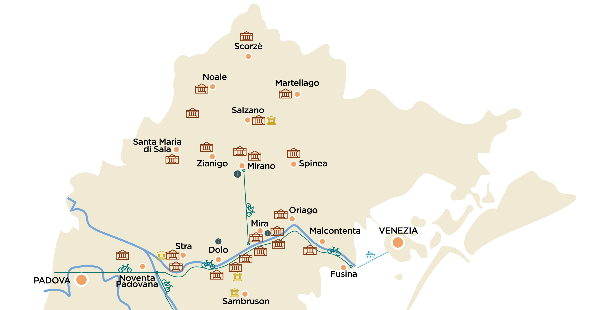 mappa riviera brenta