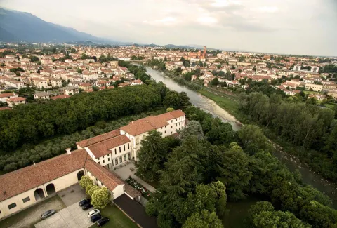 Vista dall'alto di Villa Angaran San Giuseppe a Bassano del Grappa