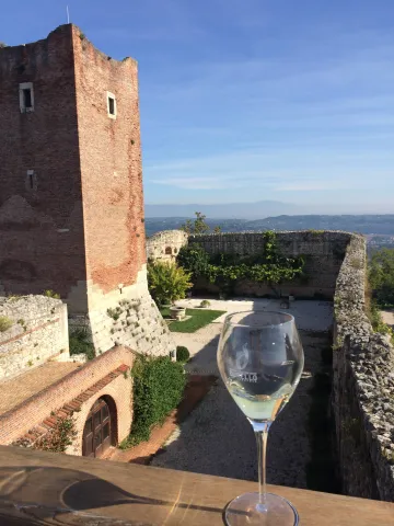 Scorcio Castello con calice di Durello