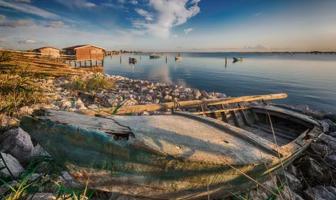 Veduta aerea cavane a Porto Tolle
