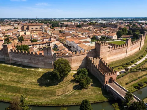 Vista dall'alto delle mura di Cittadella da Porta Vicenza