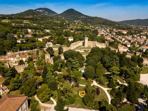 Panoramica con Castello Carrarese di Este