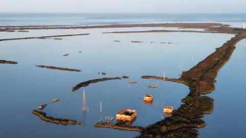 Veduta aerea di Pila a Porto Tolle