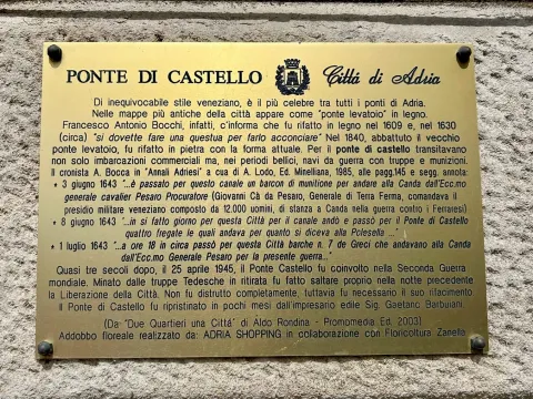Targa del Ponte di Castello ad Adria