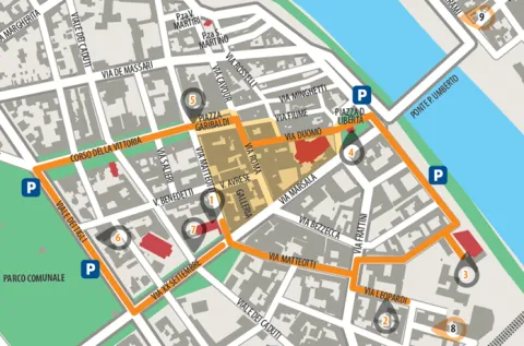 Mappa fortezza percorsi IAT a Legnago