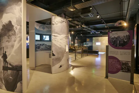 Sala con pannelli e reperti del MeVe - Memoriale Veneto della Grande Guerra a Montebelluna