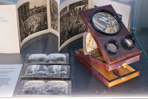 Fotografie e stereoscopio del MeVe - Memoriale Veneto della Grande Guerra a Montebelluna