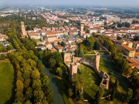 Panoramica con Rocca dei Tempesta e dell'abitato di Noale