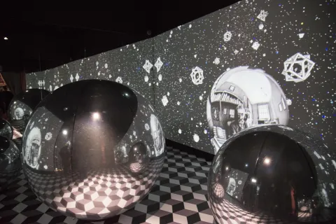 Sala del Centro Centro Culturale Altinate San Gaetano di Padova con allestimento per la mostra dedicata a Escher