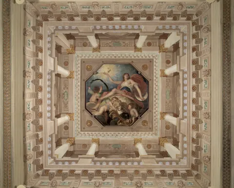 Tela Padovanino al piano nobile di Villa Selvatico