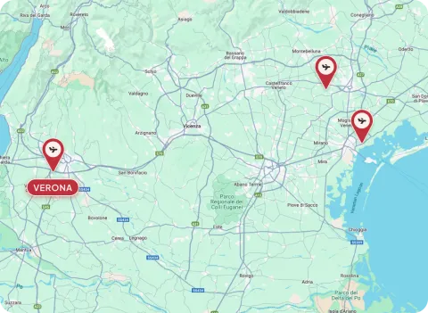 Mappa aeroporti Veneto