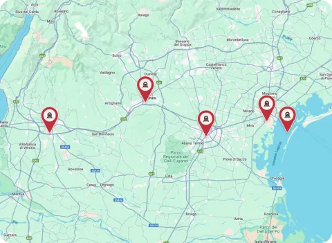 Mappa rete ferroviaria Veneto